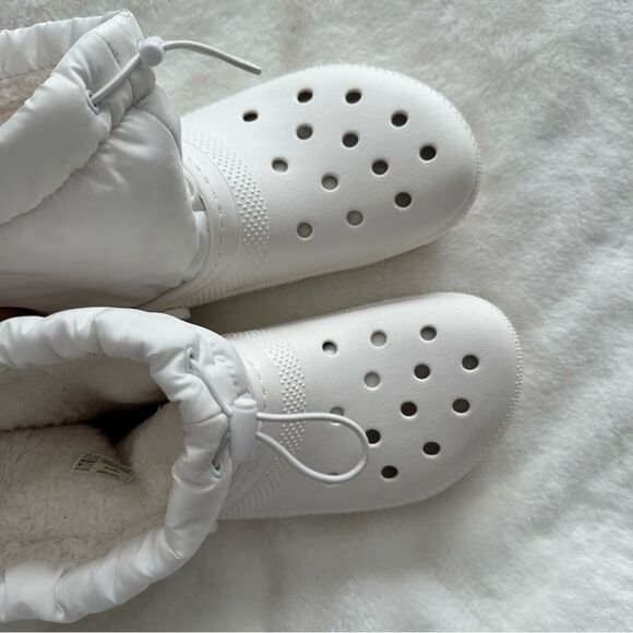 CROCS Classic Lined Neo Puff Boots White Women’s Size 10 - Picture 10 of 11